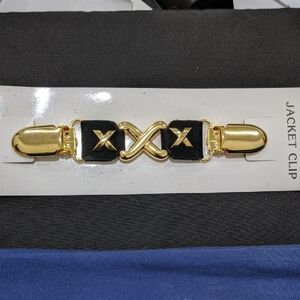 Gold and Black Jacket Clip